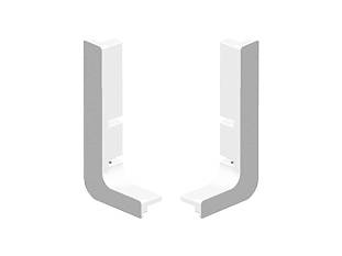 Торцевая заглушка Gola L, пластик, белый, комплект левая + правая