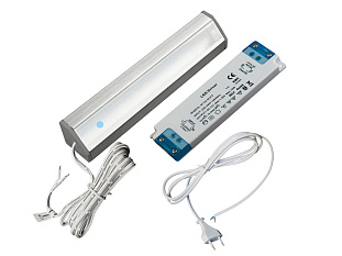 Комплект угл. профиля 0,38 м с LED лентой/холодный свет/блок пит/сенсор-выкл/сет.шнур