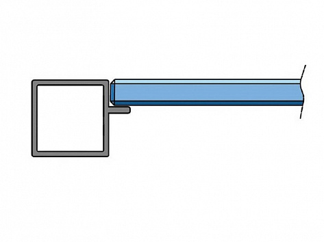 ЛОФТ НД каркасная система, Профиль с бортиком под стекло, 3 м, белый матовый
