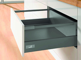 Комплект ящика InnoTech Atira 176х470 антрацит, с релингом, полн. выдв., Silent System, Art. 9234557, Hettich
