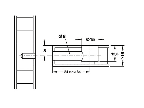 Эксцентриковая стяжка Minifix 15 для плит от 16 мм, без покрытия, Art. 262.26.999, HAFELE