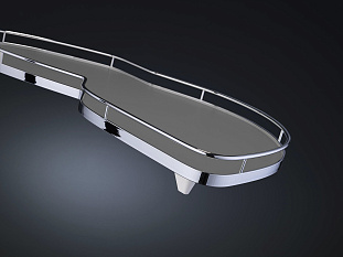 2 полки + рычаги Леманс, 500 мм, Арена КЛАССИК, Комплект установочный, левый, хром, цвет дна серый, антислип, Art. 479230005, Kessebohmer