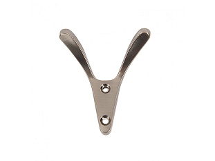 Крючок мебельный SENATOR K212BSN.2, двухрожковый, атласный сатиновый никель, Boyard