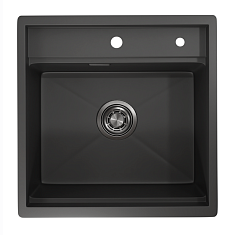 Мойка кухонная Granula 5051, 500х510мм, черный матовый, нерж сталь