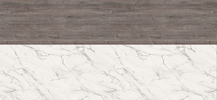 Стеновая панель двухсторонняя 4100х640х8 F800 ST9 Мрамор Кристалл : H1313 ST10 Дуб Уайт-Ривер серо-коричневый , Гр.1-3, Ш, Egger*
