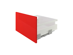 Ящик полного выдвижения СТАРТ 500 мм push to open, белый, с прямоугольным рейлингом, Boyard