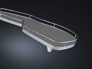 2 полки + рычаги Леманс, 450 мм, Арена КЛАССИК, Комплект установочный, правый, титан, цвет дна серый, антислип, Art. 479200102, Kessebohmer