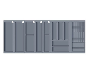 Лоток для столовых приборов с блоком для ножей BLOKI PC14 + PC12 + PC10 + PC11 + PC13 +  PC15, 480мм, для ящика шириной 1200мм, графит, Boyard