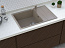 Мойка кухонная Granfest GF - LV-760L, 760x500x200мм, серый, искусственный камень, в комплекте