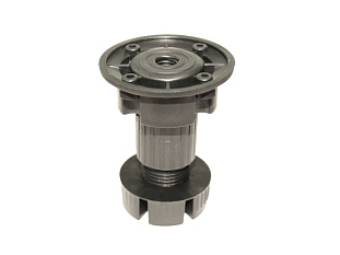 Ножка цокольная 57-76 мм, черная, без клипсы, пластмассовая, разборная, без упора