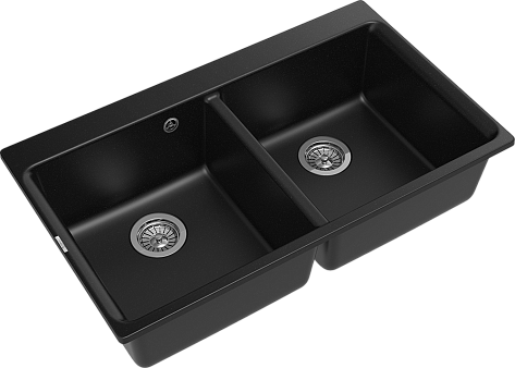 Мойка кухонная Rivelato AXEL 90-2D 2-чаши, 870х520х200 мм, черный