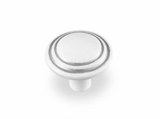 Ручка мебельная, кнопка FB-060, белый с серебром, Валмакс