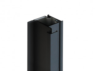 Ручка-профиль, фальш Gola вертикальный оконечный, 4,5 м, алюминий, черный (для 16мм ДСП), Россия