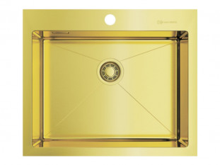 Мойка Omoikiri Akisame 59-LG 590х510х200мм, выпуск 3 1/2, нержавеющая сталь/светлое золото, в комплекте