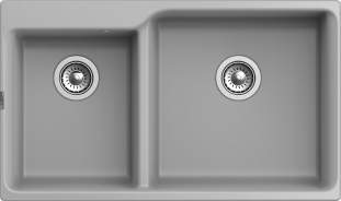 Мойка кухонная Rivelato AXEL 90D 2-чаши, 870х520х200 мм, серый металлик
