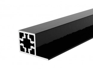 CADRO каркасная система, Профиль с бортиком для прикручивания панели 16мм изнутри, 3м, черный