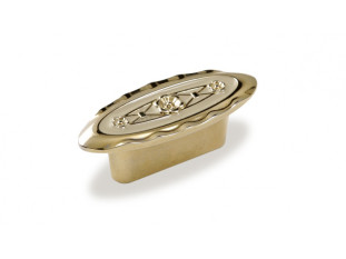 Ручка мебельная, кнопка FM-086, 32 мм, золото + эмаль слоновая кость, Валмакс