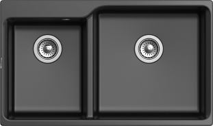 Мойка кухонная Rivelato AXEL 90D 2-чаши, 870х520х200 мм, черный
