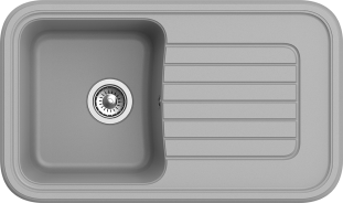 Мойка кухонная Ewigstein Antik 60F, 860х510х200мм, серый металлик, искусственный камень, в комплекте