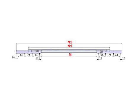 Набор фурнитуры для раздвижного стола внутренний синхронный HMR 125 (HMR-D), MEPA