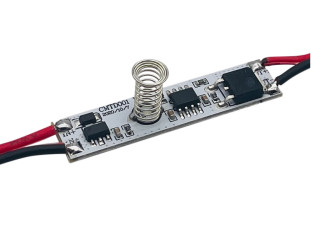 Датчик на касание с диммером в профиль высотой 12 мм 12-24V/60-120W с памятью, 43х10x12мм, провода 8,5см DFS-002