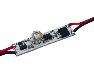 Датчик на касание с диммером в профиль высотой 6 мм 12-24V/60-120W с памятью, 43х10x8мм, провода 8,5 см DFS-001